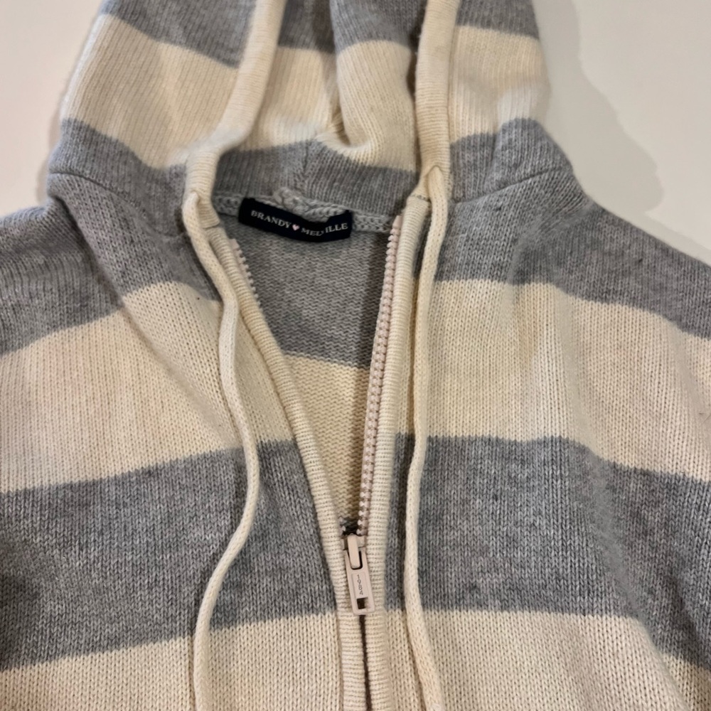 Brandy Melville Alana Striped Wool Hoodie Sweater